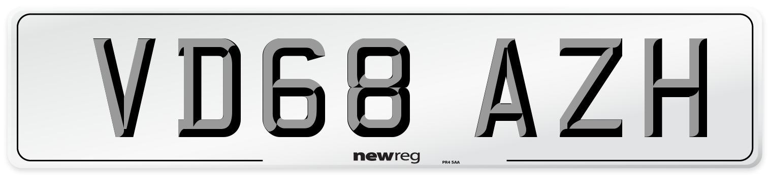 VD68 AZH Number Plate from New Reg